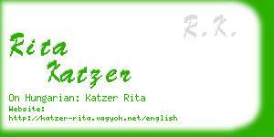 rita katzer business card